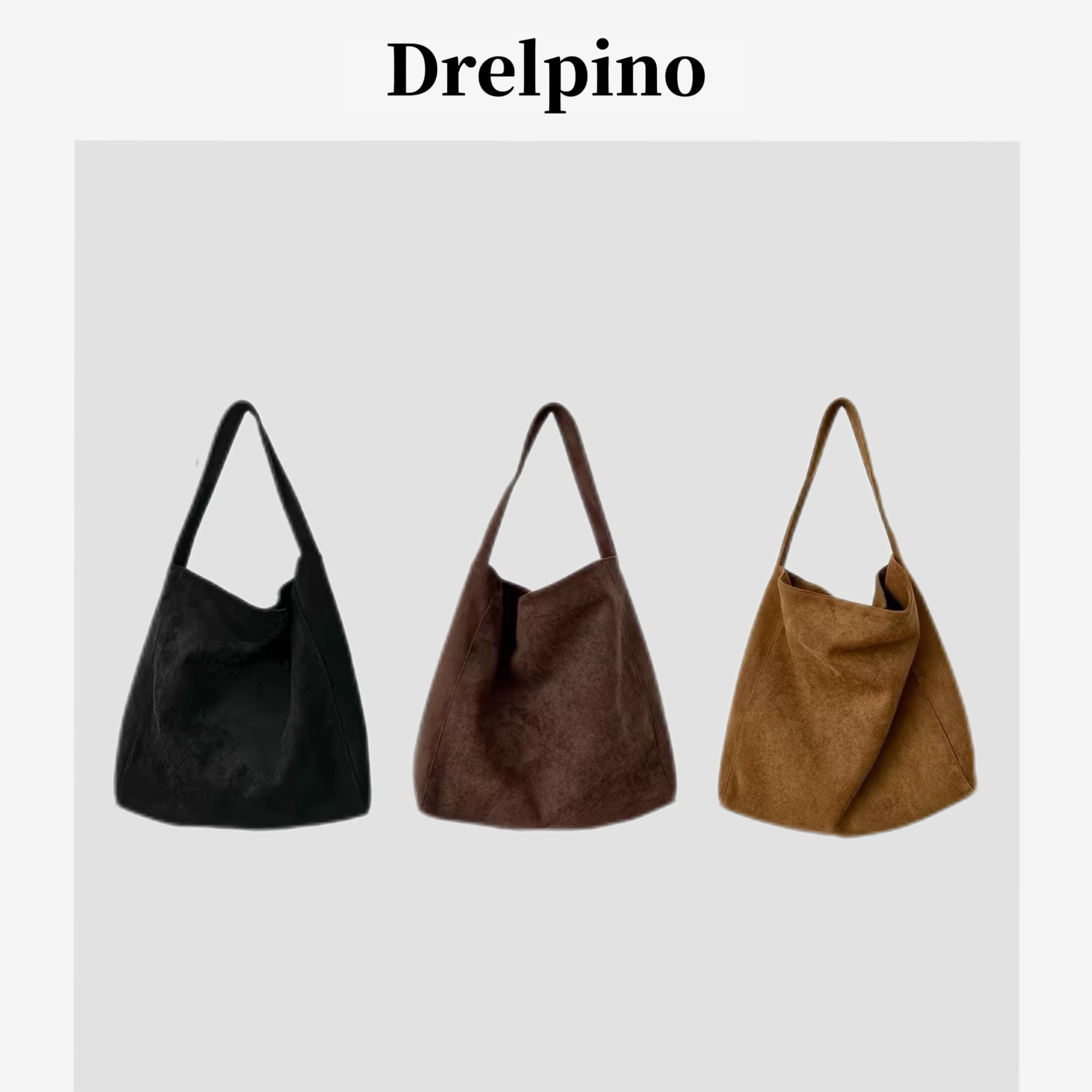 Drelpino「游尘」磨砂麂皮绒大容量斜挎包通勤手提包休闲单肩包