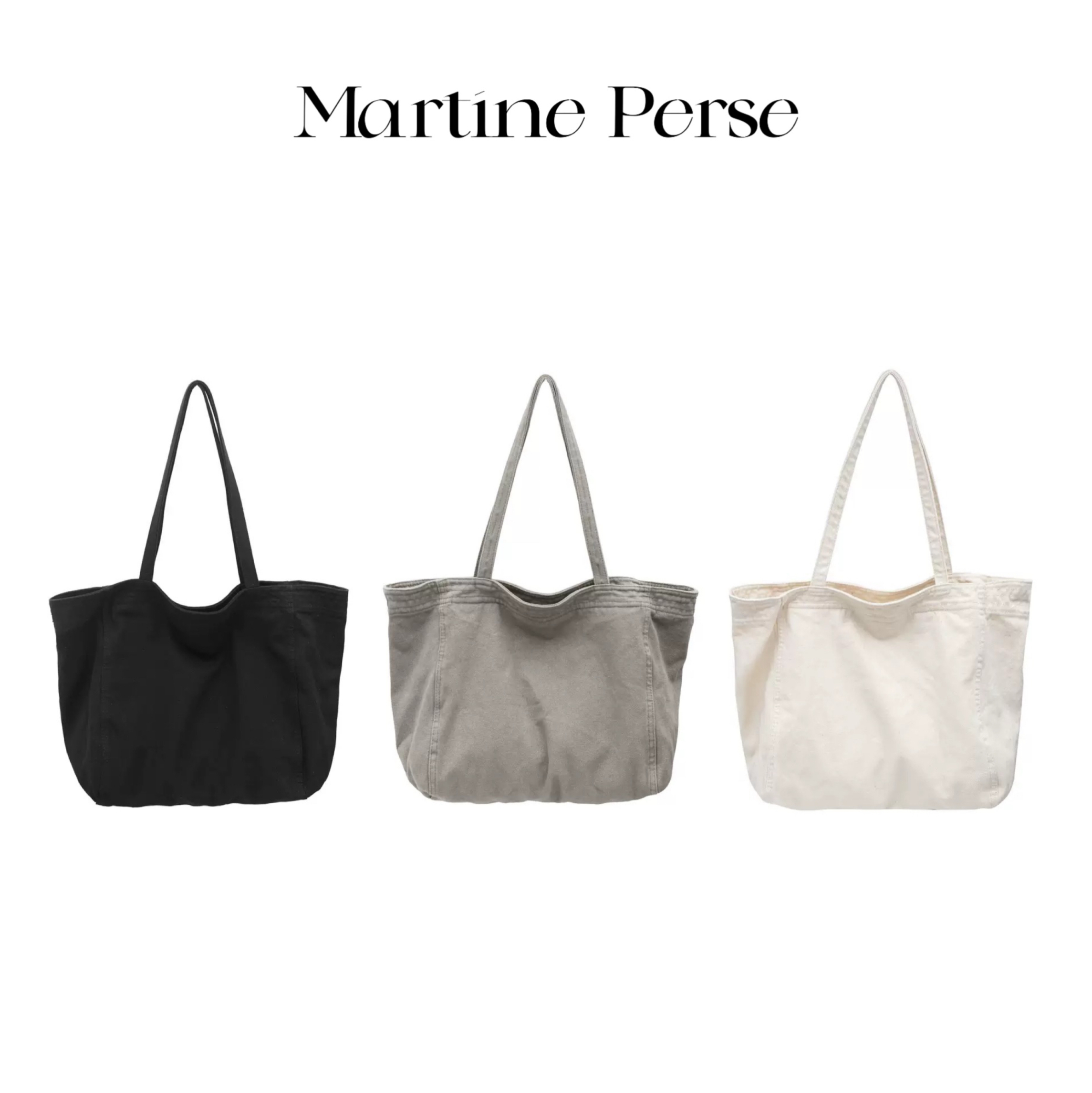 Martine Perse 「游尘系列」水洗帆布大容量通勤休闲手提单肩包