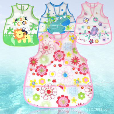 厂家防水罩衣反穿衣宝宝婴儿童eva围兜立体吃饭衣兜口水巾