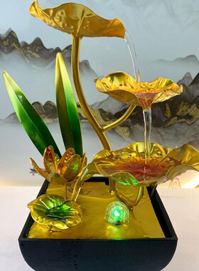 厂家直供轻奢家居饰品铁艺流水摆件加湿器桌面摆件办公室批