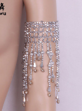 肚皮舞饰品手饰女东方舞手链臂链松紧绳带铃铛舞蹈用品