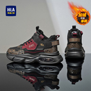 男青少年黑色老爹鞋 加绒高帮篮球运动棉鞋 秋冬季 海澜之家气垫男鞋