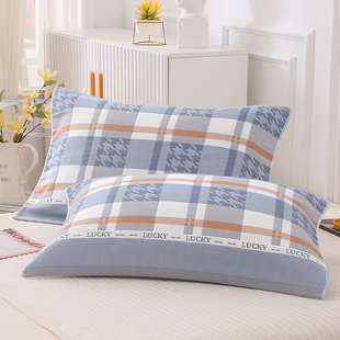 加厚纯棉十层纱布枕巾枕头巾一对装全棉家用高档枕巾防脱落防滑