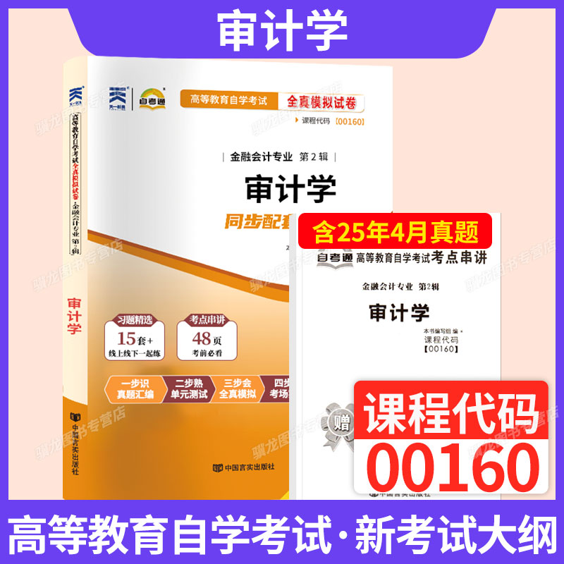 00160审计学自学考试真题试卷