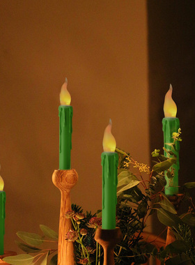 新款led彩色仿真长条电子蜡烛欧式摆件教堂浪漫节日布置氛围灯