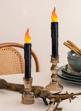 哈利波特悬浮蜡烛黑色LED灯魔杖遥控万圣节魔术师道具cosplay装饰