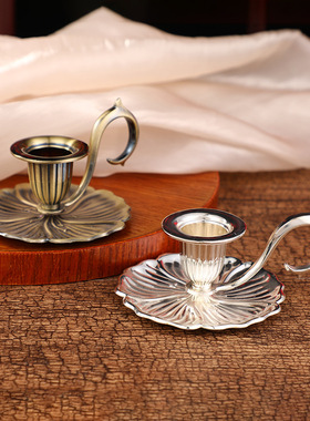 欧式教堂烛台家居别墅工艺品复古蜡烛杯摆件烛光晚餐氛围蜡烛杯