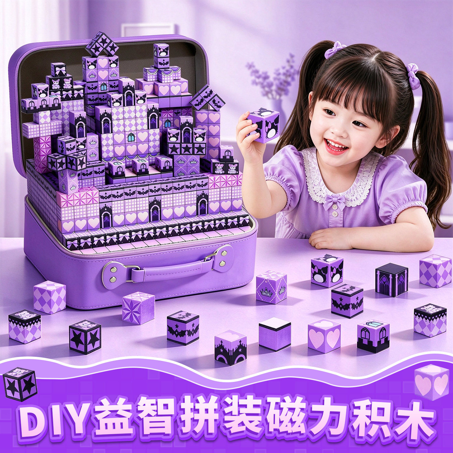 小女孩生日礼物库洛米磁力方块磁吸积木2026年超火爆儿童益智玩具