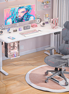 乘胜电脑桌双电机电动升降桌电竞桌办公桌书桌家用台式书房卧室桌