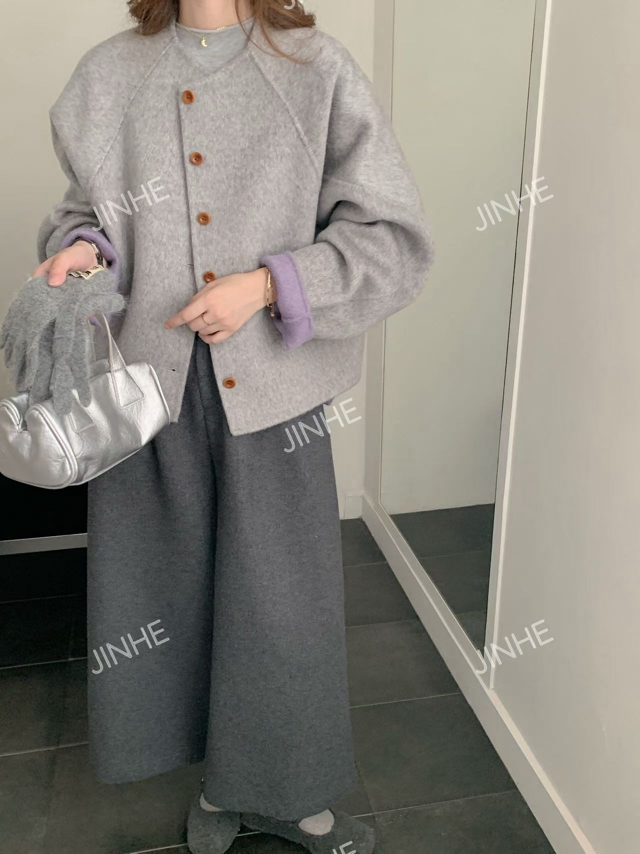 2025新款时尚百搭宽松显瘦上衣女设计感小众潮外套潮jh