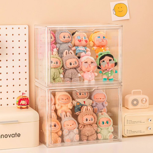 labubu搪胶玩偶展示盒盲盒收纳