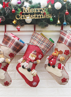 圣诞节装饰挂件布置用品新年礼品圣诞老人雪人袜子圣诞袜子礼物袋