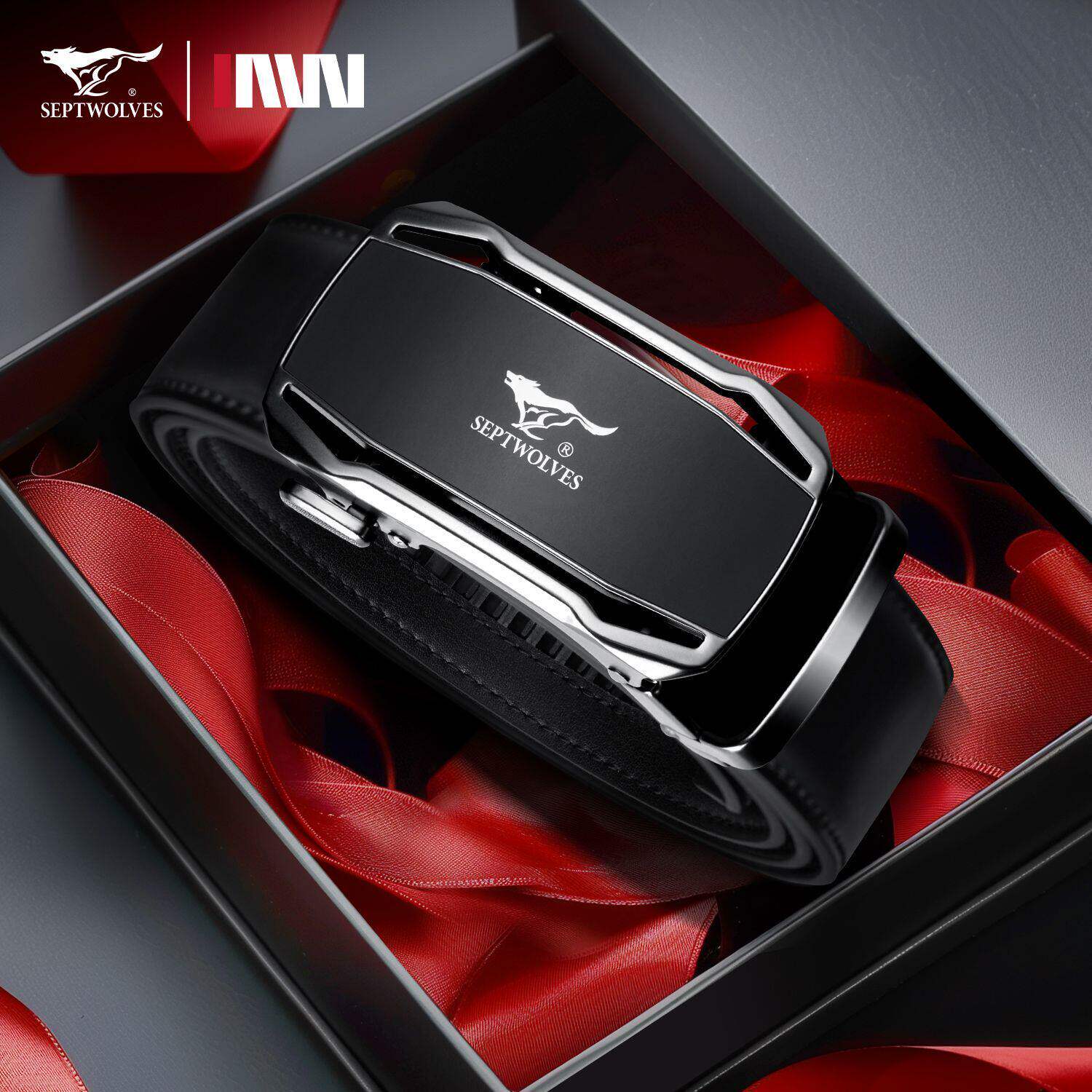 七匹狼真皮自动扣男士皮带2026新款腰带商务正品高档礼盒裤腰带