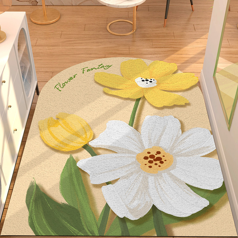 小清新花朵入户丝圈门垫进门防滑脚垫可裁剪防滑耐磨抗污家用地毯,居家布艺,入户地垫,淘宝优惠券,粉丝福利购,淘宝优惠卷