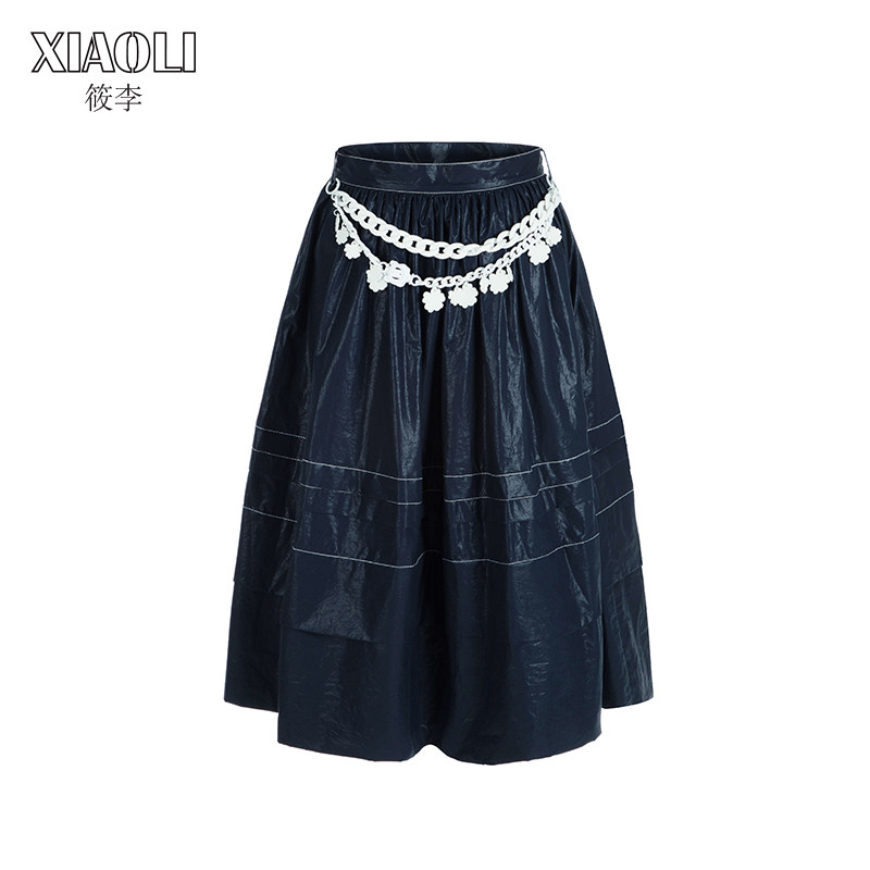 【设计师品牌XIAOLI筱李】23春夏新品藏青A字半裙