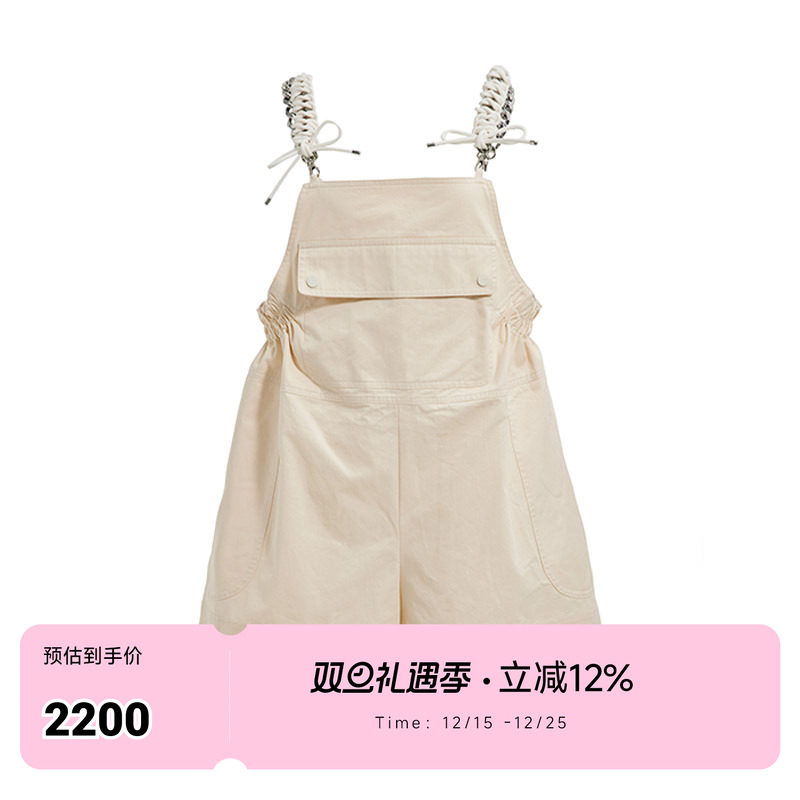 【XIAOLI筱李】牛仔连体裤女设计感小个子背带裤短裤新款