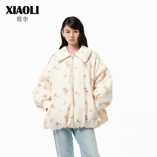 小碎花印花羊毛泡泡羽绒服外套25年新品 冬季 XIAOLI筱李