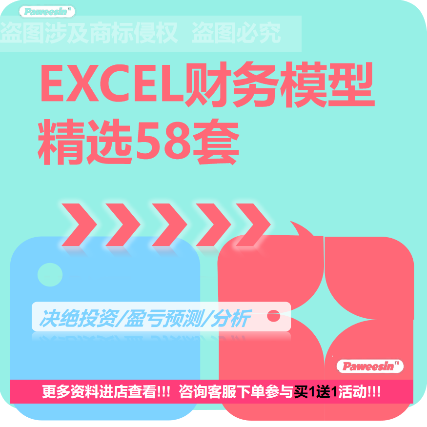 58套excel模板财务模型库 决策投资量本利盈亏利润预测平衡分