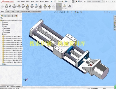 【90】行程200滚珠丝杠丝杆双导杆三维图模型3D SolidWorks图纸