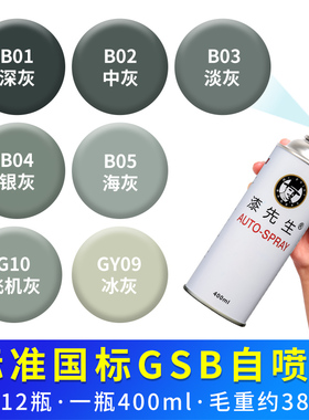国标色卡GSB自喷漆B01/B02/B03/B04/B05海灰G10飞机灰GY09冰灰色