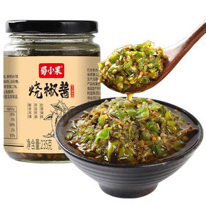 蜀小果炭烤烧椒酱蒜蓉辣椒酱四川拌饭虎皮青椒酱剁椒酱拌面下饭菜