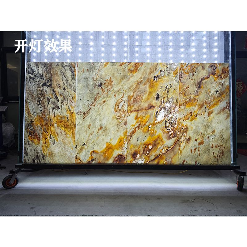 天然超薄发光石进口透光石背景墙吊顶吧台柔性石皮酒柜背板薄石材