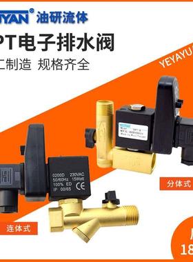 0200D储气罐4分6自动OPT排污A电子排水阀220V定时B开关电磁阀DN15