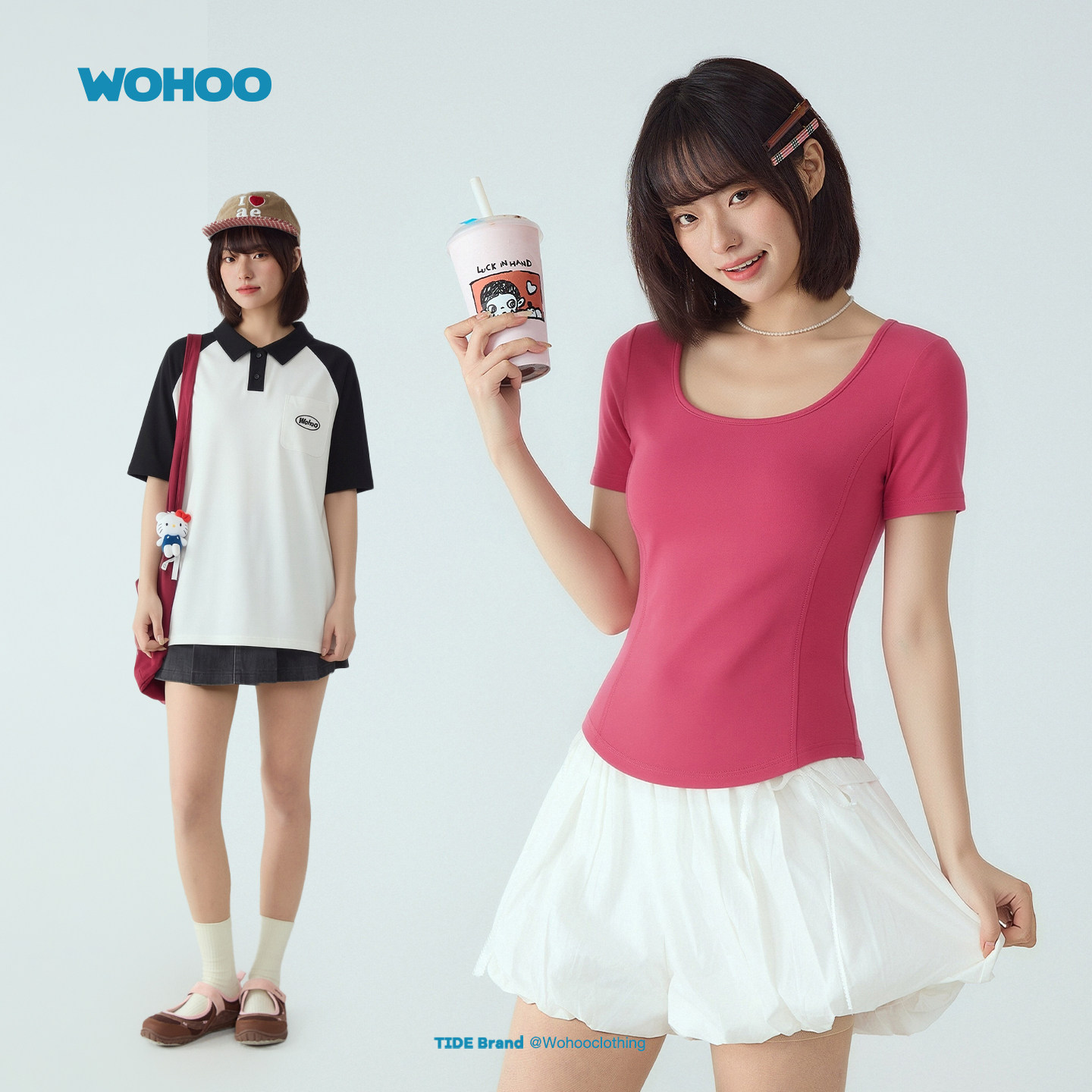 【百亿补贴直播间】wohoo韩系风短袖t恤女百搭宽松修身上衣半袖