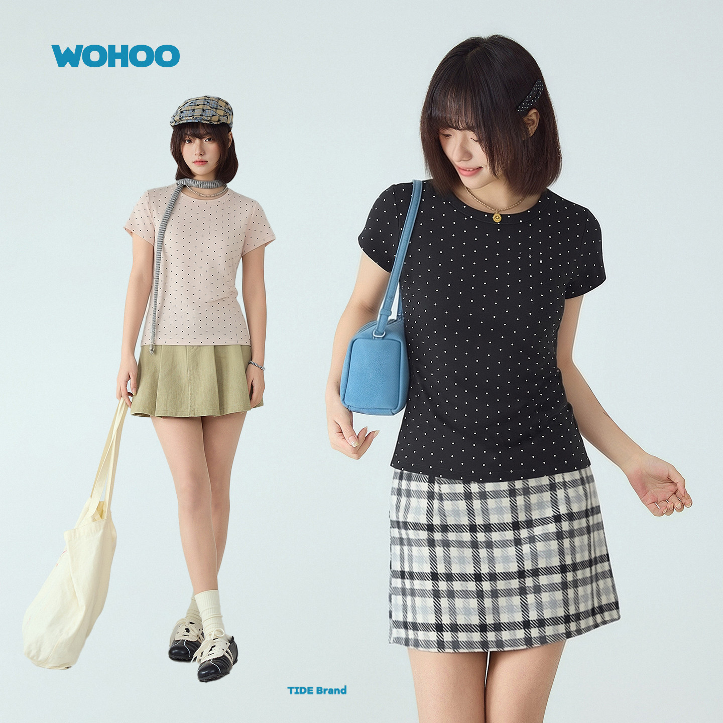 【所有女生直播间】wohoo韩式短袖t恤女夏季小个子修身显瘦上衣