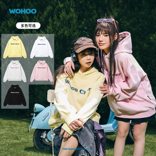 情侣重磅帽衫 wohoo连帽卫衣男女款 2025秋冬加绒加厚宽松百搭时尚