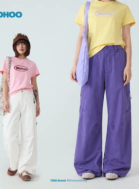 【所有女生直播间】wohoo韩系高腰休闲裤显瘦户外直筒登山长裤