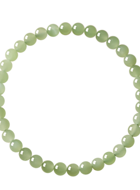 和田玉真品手串女款diy玉珠子散珠串珠新中式国风手链端午节礼物