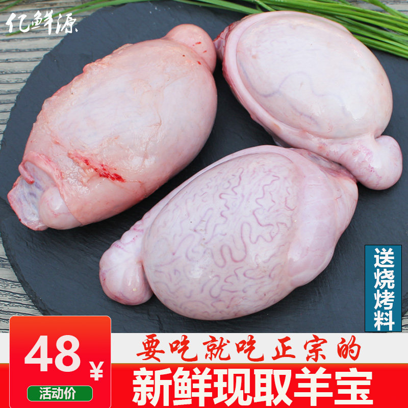 羊蛋新鲜现宰500g羊外腰穿串烧烤火锅食材羊睾丸商用羊球冷冻羊宝