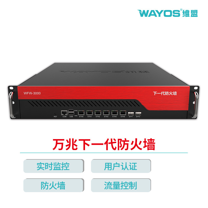 维盟WFW-3000企业级万兆路由器防火墙行为管理宽带叠加VPN网关