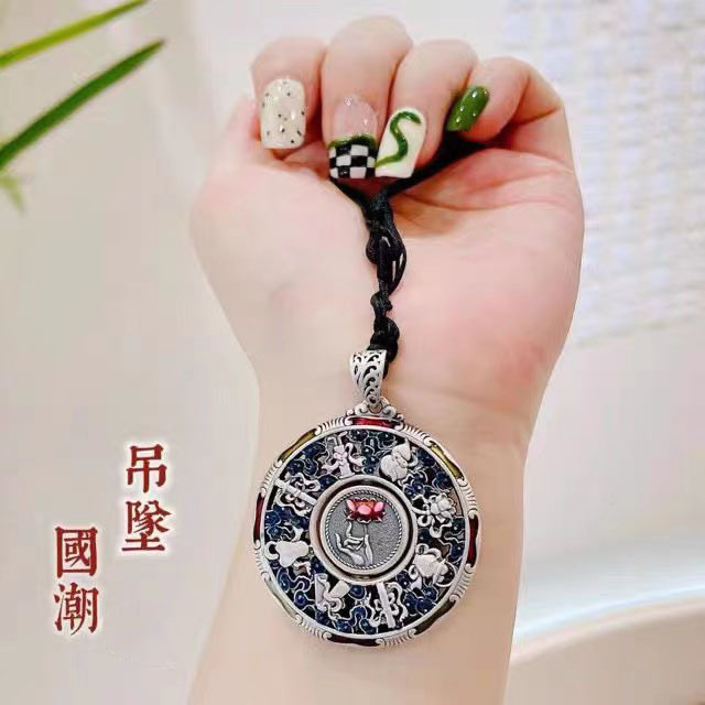 国潮民族风双面佛八宝手工烧蓝吊