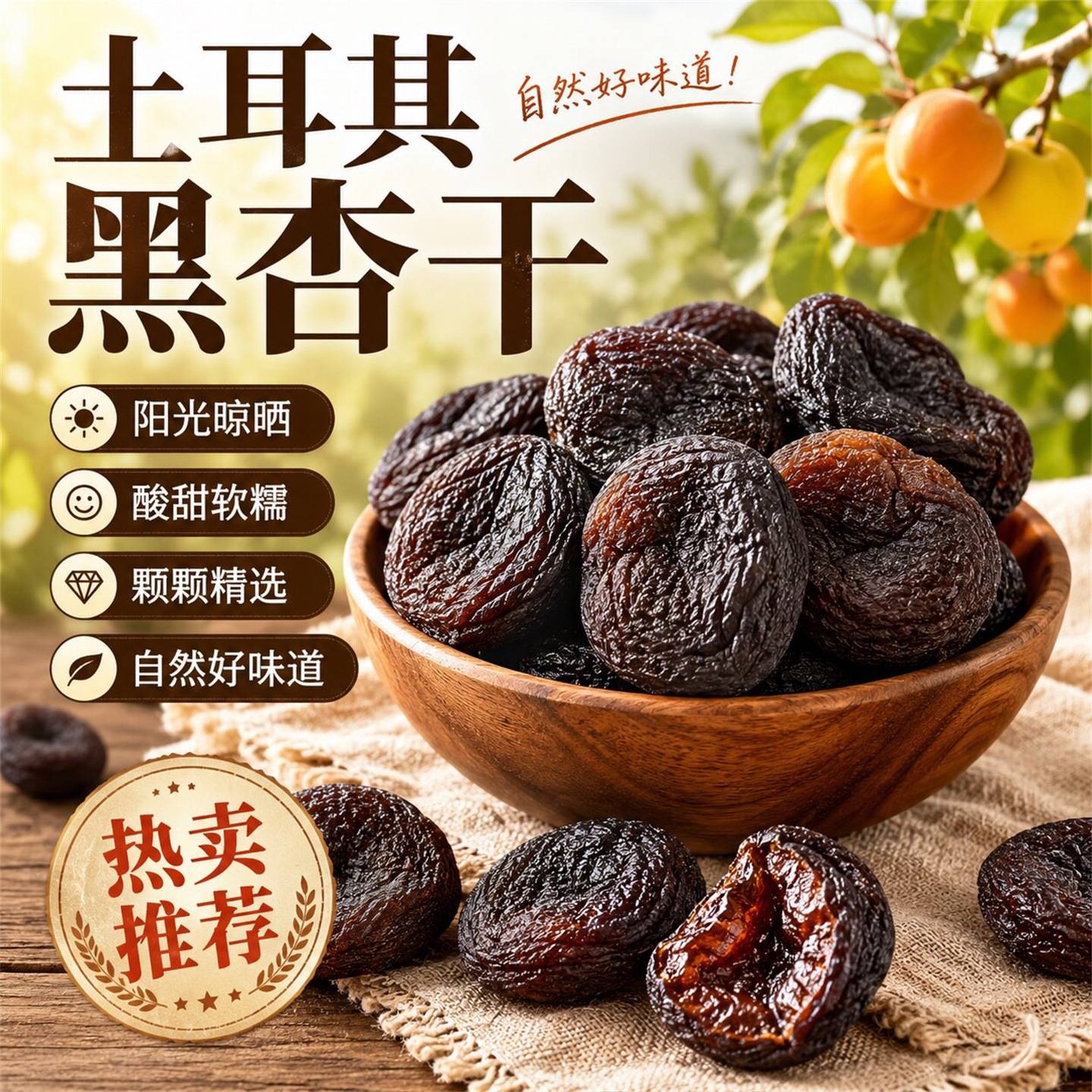 土耳其黑杏干2026新货无添加蔗糖杏干新疆特产土耳其无核杏肉果脯