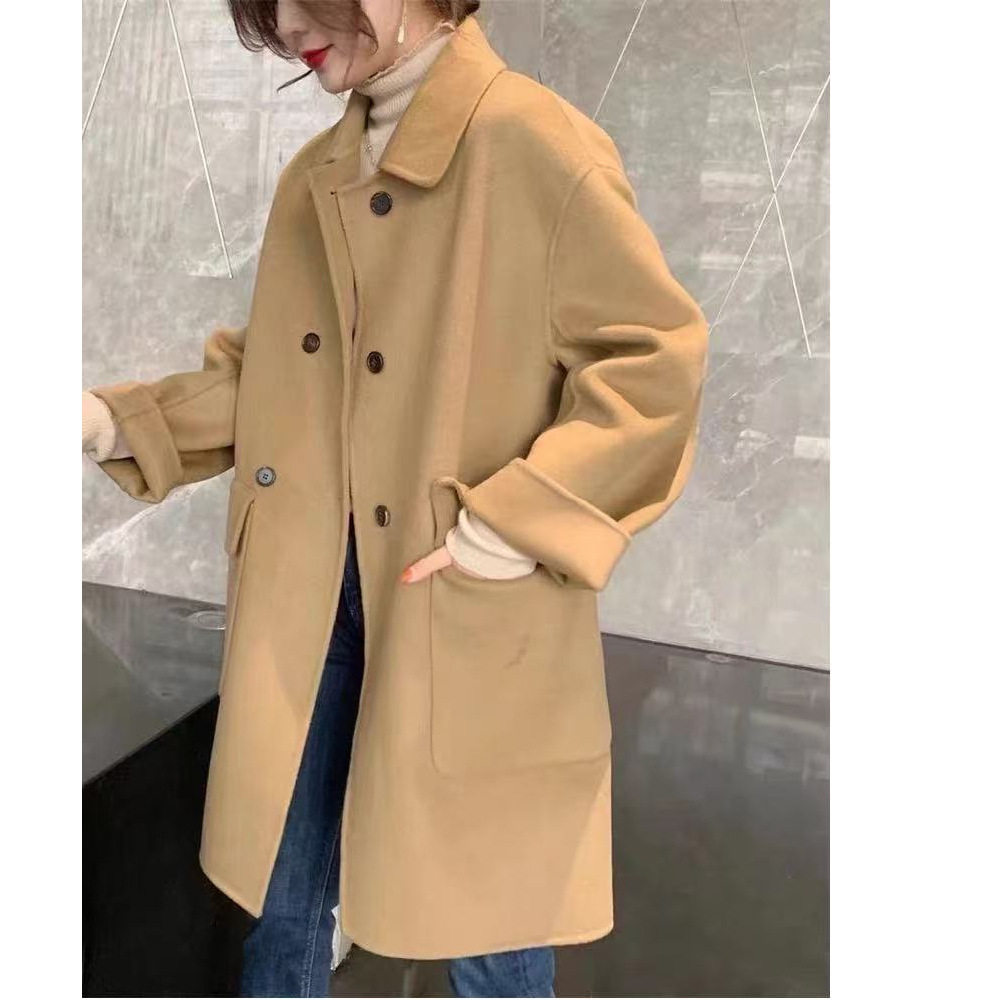 韩版毛呢大衣女2025秋冬爆款宽松小个子显瘦加厚中长款百搭,女装/女士精品,大码呢大衣,淘宝优惠券,粉丝福利购,淘宝优惠卷