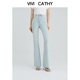 显瘦喇叭裤 微喇牛仔裤 复古浅蓝色牛仔裤 VIVICATHY2026年春季