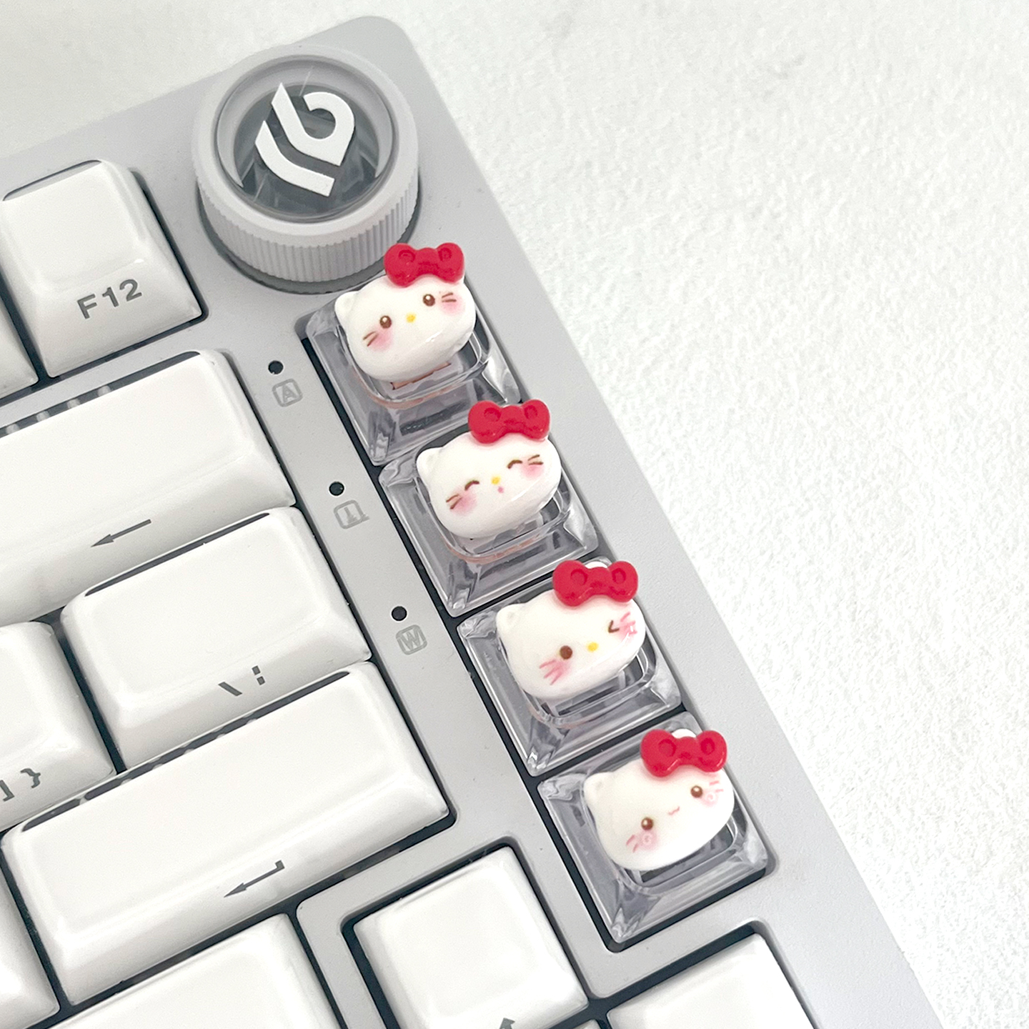 可爱表情KT猫键帽四个装定制透光