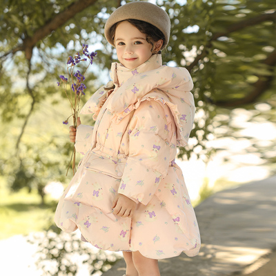 中长款加厚羽绒服女童