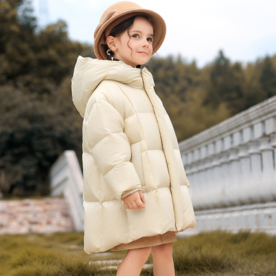 加长款加厚女童羽绒服