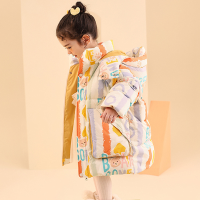 中长款加厚女童羽绒服