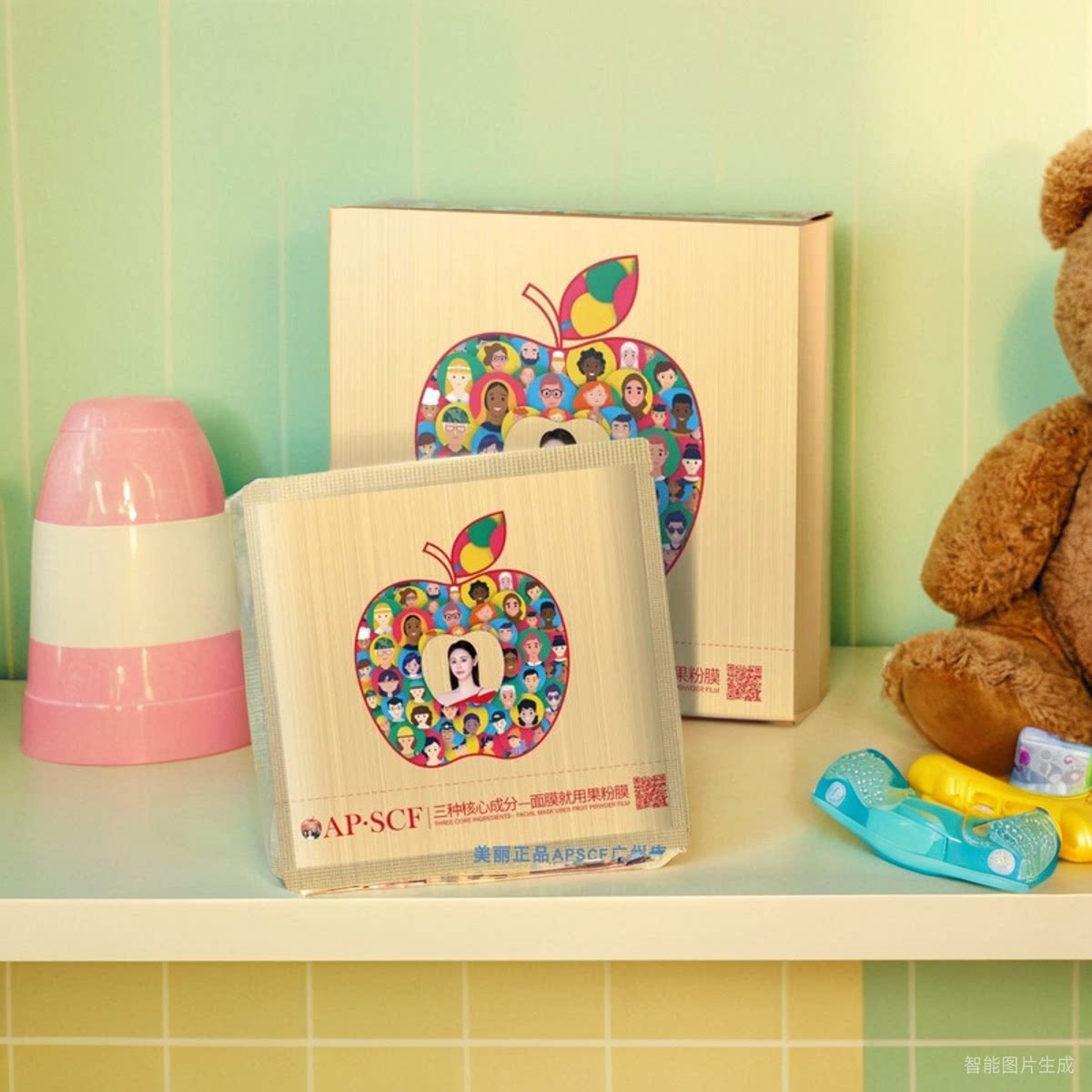 正品防伪］APSCF果粉面膜膜太太5片装 亮白润Q弹补水保湿修护受损