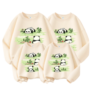 真维斯集团亲子装一家四口春秋款圆领卫衣早秋上衣2024新款全家福