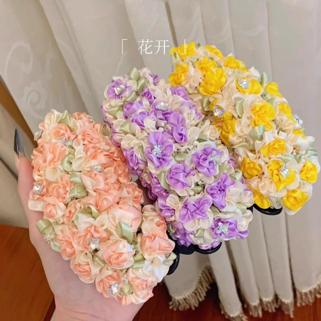 超仙森系立体网纱花边发箍茉莉花春夏蓬松高颅顶头箍宽边压发饰品