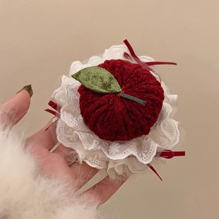 平安圣诞 圣诞节新年苹果发夹节日氛围感拍照发卡顶夹发饰道具