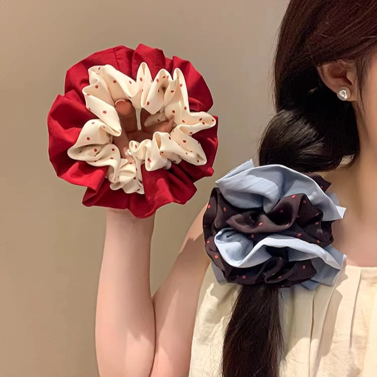 韩系波点大肠发圈女高级感超大扎头发丸子头发绳洋气时尚皮筋发饰,饰品/流行首饰/时尚饰品新,发饰,淘宝优惠券,粉丝福利购,淘宝优惠卷