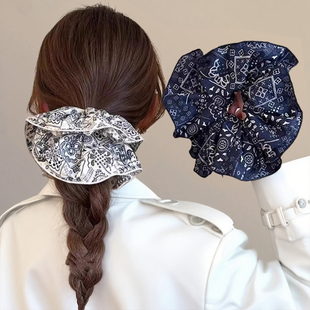 文艺复古超大号大肠发圈头绳女高级感2025新款 头花扎头发发绳发饰