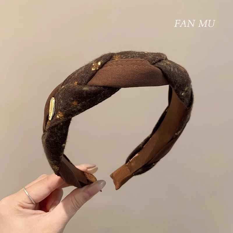 高级感碎花布艺编织发箍女韩系秋冬气质压发洗脸头箍发捆百搭头饰