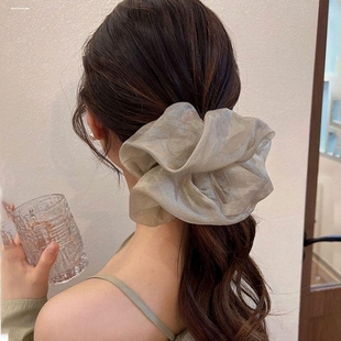 简约云朵泡泡大肠圈新款 发饰清新发圈优雅皮套配饰甜美多巴胺时髦